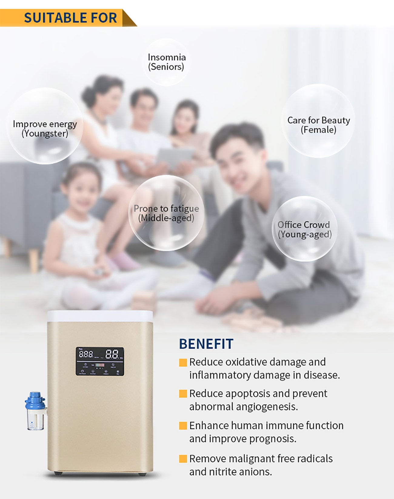 HX600 HYDROGEN INHALATION MACHINE 600ML/MIN